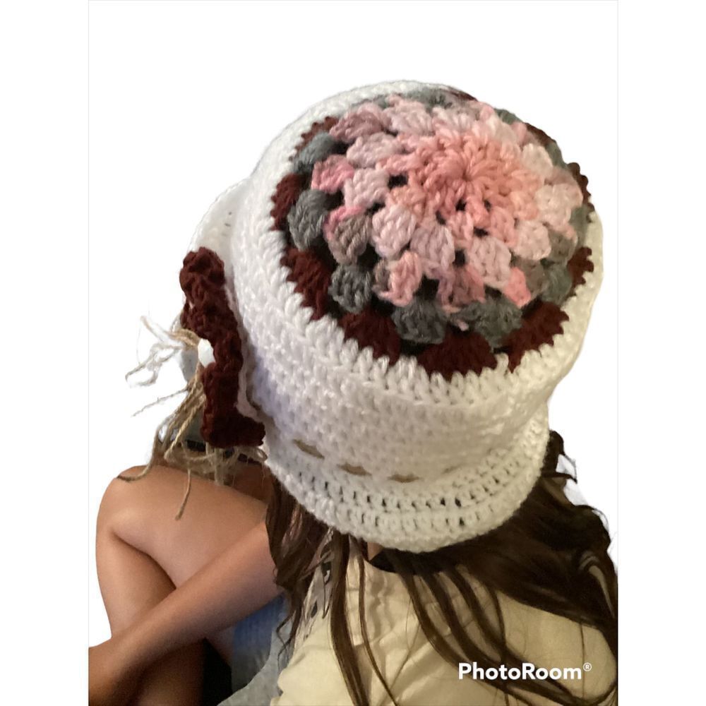 Multi Color Custom Crocheted Fashion Hat View 5